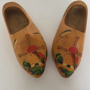 wood shoes clogs Dutch Holland vintage home decor